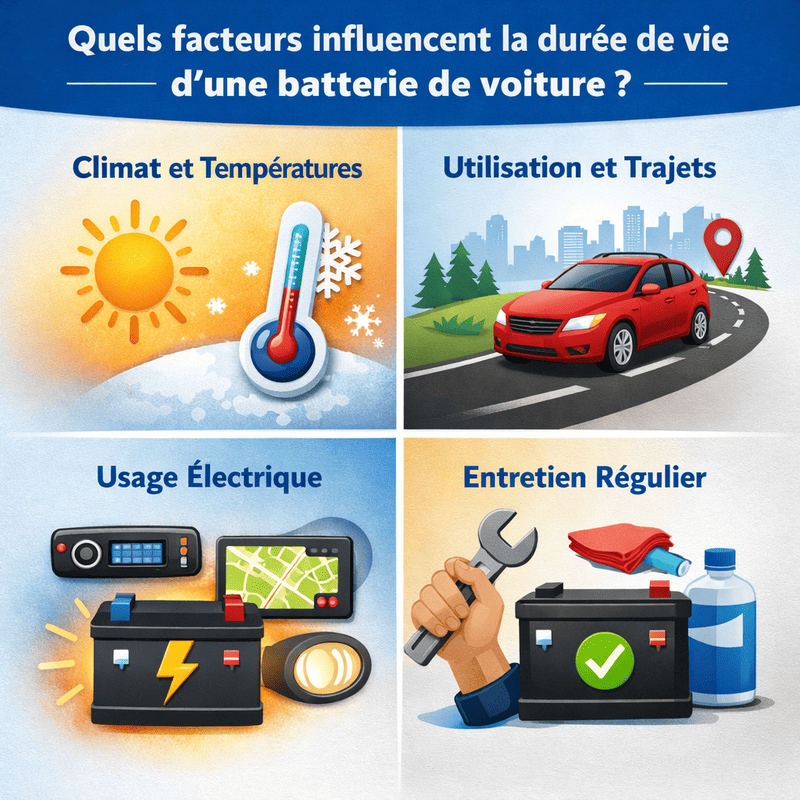 facteurs qui influencent la durée de vie d’une batterie de voiture