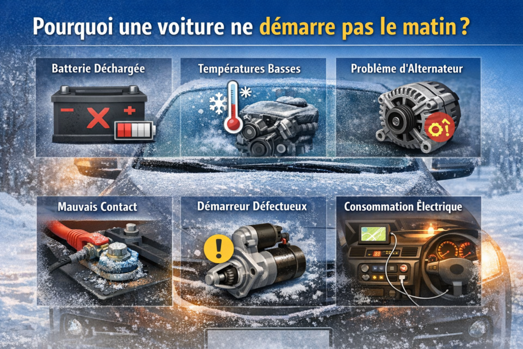 facteurs problème batterie voiture démarrage à froid hiver