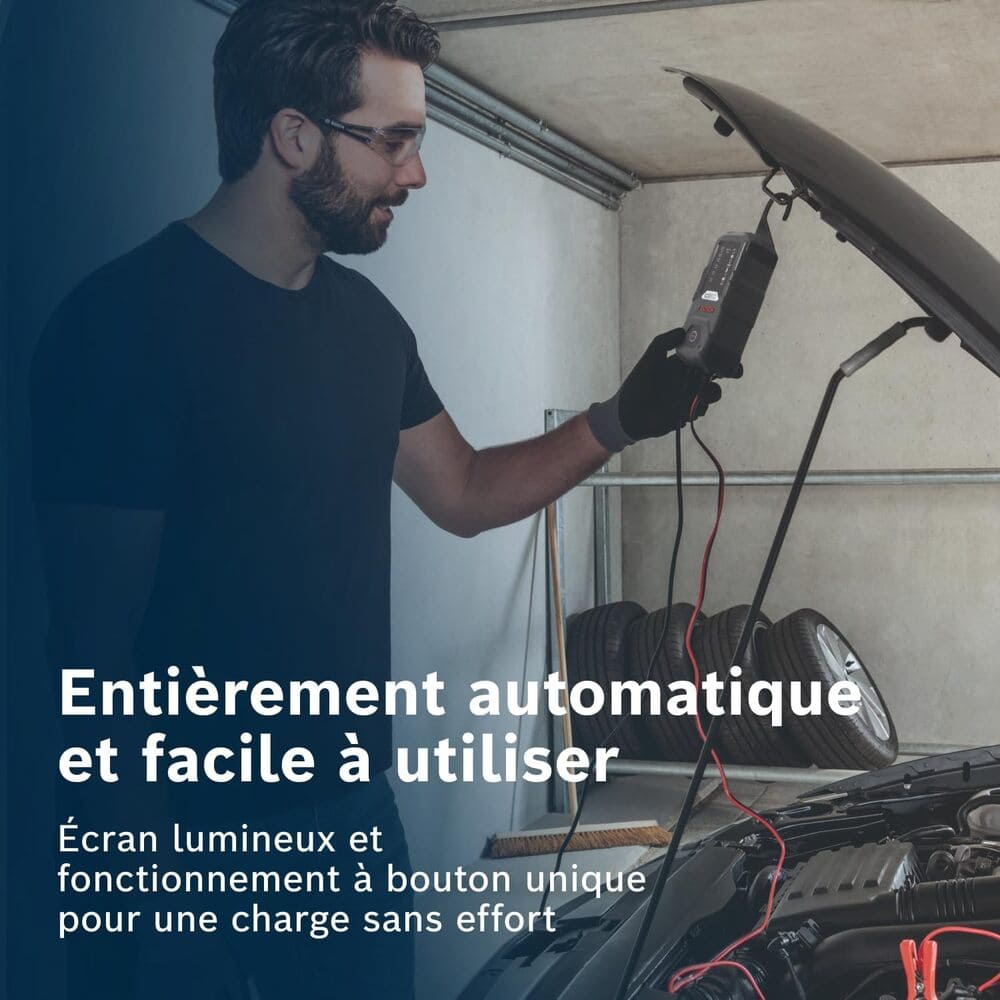 Voyants LED et bouton mode du chargeur Bosch C10