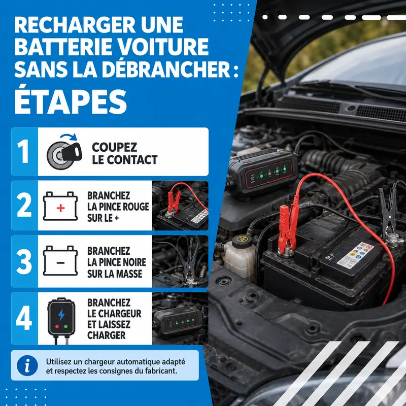 Schéma de branchement d’un chargeur de batterie voiture sans débrancher la batterie