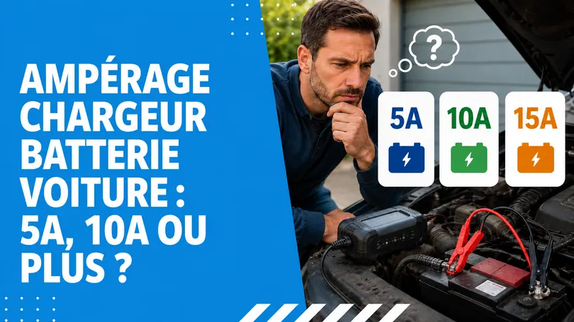 Ampérage chargeur batterie voiture avec comparaison entre 5A et 10A