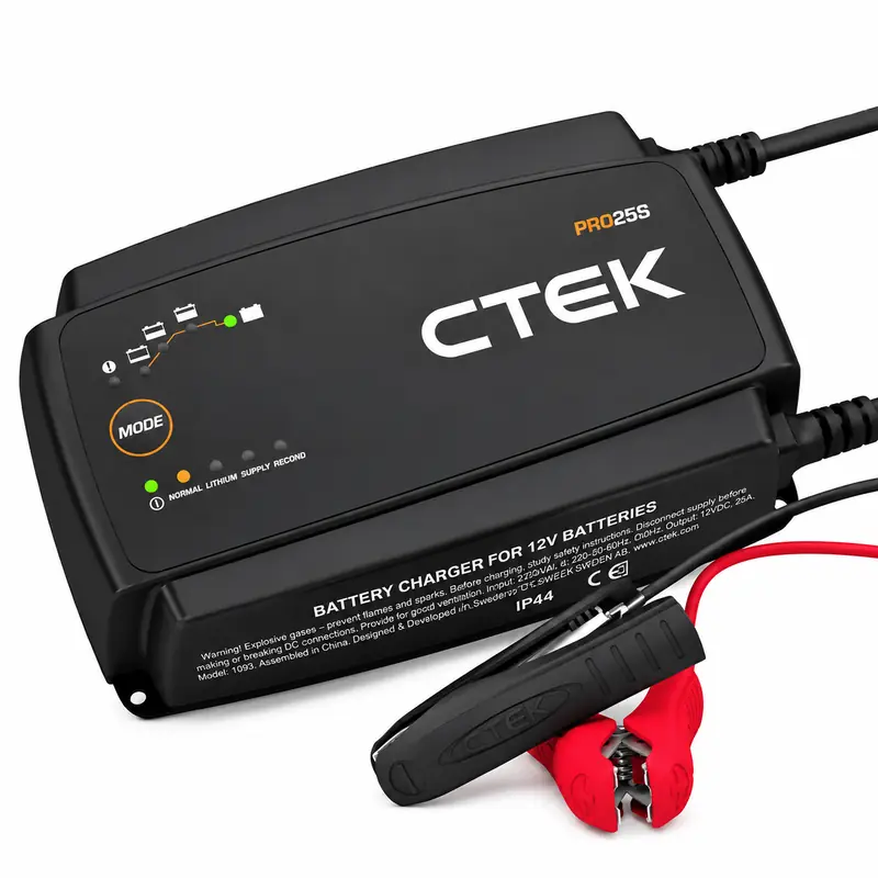 Chargeur CTEK PRO25S 12 V 25 A avec câbles de batterie